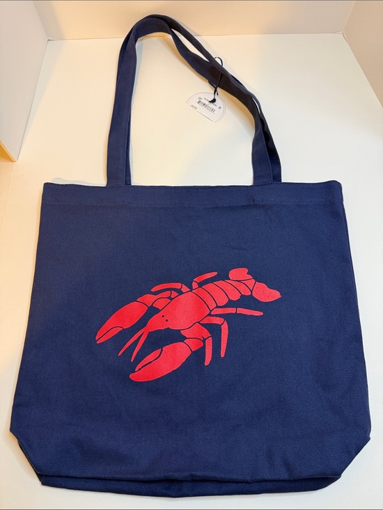 Handbags - NWT Navy Canvas Lobster Tote Bag New England Coastal Summer Beach Carryall 13x16